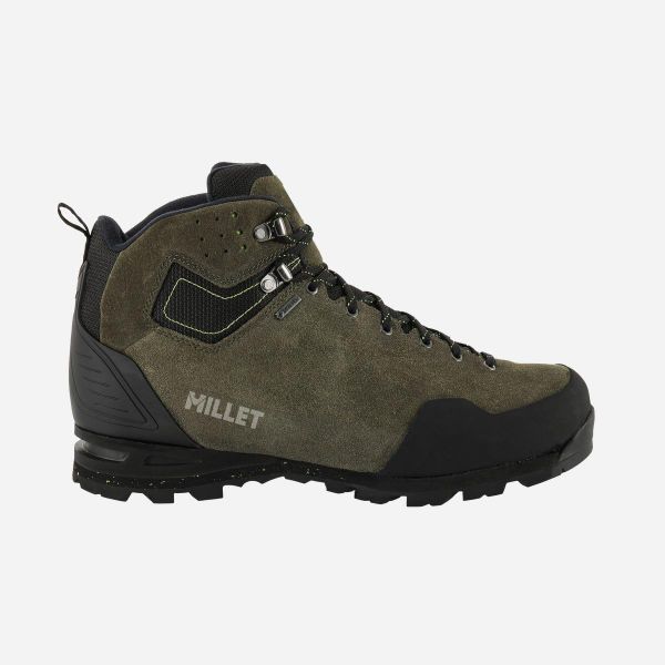Buty trekkingowe męskie MILLET M G Trek 3 Goretex grafitiwy. Zielone buty trekkingowe Millet, bez wzorów, z gore-texu, bez zapięcia, trekkingowe, gore-tex. Za 599.00 zł.