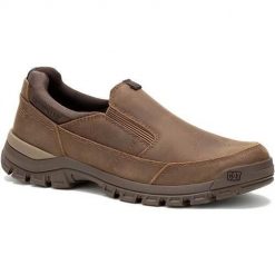 Buty do chodzenia męskie Caterpillar Threshold Slip On. Czarne buty sportowe casual CATerpillar, bez wzorów, z materiału, bez zapięcia. Za 549.00 zł.