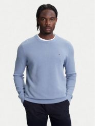Tommy Hilfiger Sweter Essential MW0MW36347 Błękitny Regular Fit. Niebieskie swetry rozpinane Tommy Hilfiger, m, bez wzorów, z bawełny, bez kołnierzyka, bez ramiączek. Za 389.99 zł.