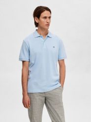 Selected Homme Polo 16087839 Błękitny Regular Fit. Niebieskie koszulki polo Selected Homme, m, bez wzorów, z bawełny, bez kołnierzyka, bez ramiączek. Za 49.99 zł.