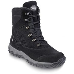 Buty zimowe męskie MEINDL Ischgl GTX, z membraną Gore-Tex. Czarne buty turystyczne MEINDL, na zimę, bez wzorów, z gore-texu, bez zapięcia, trekkingowe, gore-tex. W wyprzedaży za 779.35 zł.
