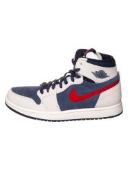 Jordan Skórzane sneakersy "Air Jordan 1 Zoom CMFT 2" w kolorze kremowo-granatowym rozmiar: 44. Brązowe buty sportowe casual Jordan, bez wzorów, bez zapięcia. Za 543.99 zł.