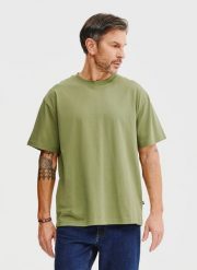 PAKO LORENTE – Zielony t-shirt oversize. Zielone t-shirty Pako Lorente, l, bez wzorów, z bawełny, bez kołnierzyka, bez ramiączek. Za 49.99 zł.