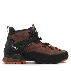 Trekkingi Aku. Brązowe botki sznurowane Aku, bez wzorów, z gore-texu, bez obcasa, bez zapięcia. Za 599.99 zł.