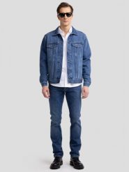 Kurtka męska jeansowa niebieska Charlie 489. Niebieskie kurtki BIG STAR, l, bez wzorów, z denimu, bez kaptura. Za 399.99 zł.
