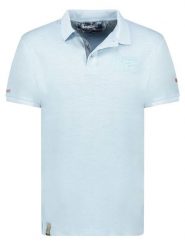 Geographical Norway Koszulka polo "Kslub" w kolorze błękitnym rozmiar: XXL. Niebieskie koszulki polo sportowe Geographical Norway, xxl, bez wzorów, z bawełny, bez kołnierzyka, bez ramiączek. Za 83.42 zł.