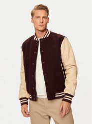 SCHOTT N.Y.C. Kurtka bomber LC8705 Bordowy Regular Fit. Czerwone kurtki SCHOTT N.Y.C., m, bez wzorów, ze skóry, bez kaptura. Za 1,079.00 zł.