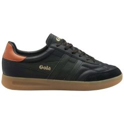 Sneakersy ze skóry Gola Stadia. Czarne buty sportowe casual Gola, bez wzorów, ze skóry, bez zapięcia. Za 479.50 zł.