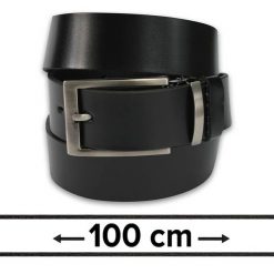 Pasek do Spodni, Czarny 100 cm, Skórzany, Elegancki, Męski, Możliwość Skrócenia -ZET. Czarne paski Zet, bez wzorów, ze skóry, eleganckie. Za 89.00 zł.