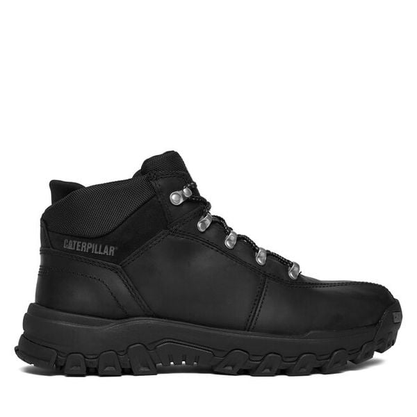 Trzewiki CAT Footwear. Czarne botki sznurowane CAT Footwear, bez wzorów, bez obcasa, bez zapięcia. Za 449.99 zł.
