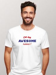 WOOOP Koszulka "I'm awesome husband" w kolorze białym rozmiar: XXL. Białe bezrękawniki Wooop, m, bez wzorów, z bawełny, bez kołnierzyka, bez ramiączek. Za 57.47 zł.