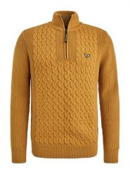 PME Legend Sweter w kolorze musztardowym rozmiar: XL. Żółte swetry nierozpinane PME Legend, xl, bez wzorów, ze splotem, bez kołnierzyka, bez ramiączek. Za 343.41 zł.