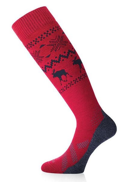Skarpety narciarskie uniseks Lasting FWW 398 Merino 85%. Czerwone skarpety LASTING, bez wzorów, z dzianiny. Za 139.90 zł.