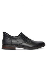 Rieker Półbuty 10353-00 Czarny. Czarne eleganckie półbuty Rieker, bez wzorów, ze skóry, bez obcasa, bez zapięcia. Za 319.99 zł.
