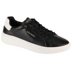 Buty do chodzenia męskie Skechers Court Break Suit Sneaker. Czarne buty sportowe casual Skechers, bez wzorów, z materiału, bez zapięcia. Za 259.99 zł.