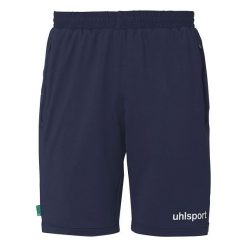 Szorty Uhlsport Essential Tech. Niebieskie szorty Uhlsport, bez wzorów, z materiału, sportowe. Za 145.45 zł.