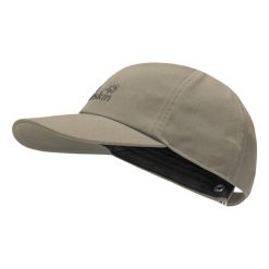 Czapka z daszkiem Jack Wolfskin. Brązowe czapki z daszkiem Jack Wolfskin, bez wzorów, z materiału. Za 109.99 zł.