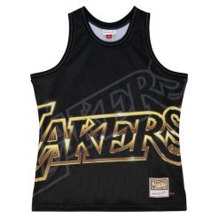 Tank top Los Angeles Lakers NBA Big Face 4.0 Fashion. Czarne bezrękawniki Mitchell & Ness, bez wzorów, bez kołnierzyka, bez ramiączek. Za 338.00 zł.