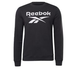 Bluza dresowa męska REEBOK bawełna bez kaptura. Czarne bluzy Reebok, m, bez wzorów, z bawełny, bez kaptura. Za 176.00 zł.