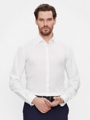 Calvin Klein Koszula K10K112744 Biały Slim Fit. Białe koszule CALVIN KLEIN, m, bez wzorów, z bawełny, bez kołnierzyka, bez ramiączek. Za 379.99 zł.
