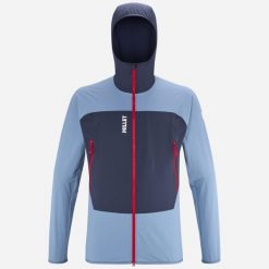 Kurtka softshell męska Millet Fusion XCS Hoodie M active fit. Niebieskie kurtki przeciwdeszczowe Millet, m, bez wzorów, z softshellu, bez kaptura. W wyprzedaży za 573.90 zł.