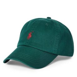 Czapka z daszkiem Polo Ralph Lauren. Zielone czapki z daszkiem Polo Ralph Lauren, bez wzorów. Za 289.99 zł.