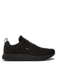 Tommy Hilfiger Sneakersy Corporate Knit Rib Runner FM0FM02838 Czarny. Czarne buty sportowe casual Tommy Hilfiger, bez wzorów, z materiału, bez zapięcia. Za 319.99 zł.