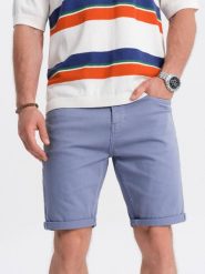 Szorty męskie CHINO - jasnoniebieskie V15 OM-SRDS-0103 - M. Niebieskie szorty Ombre Clothing, m, bez wzorów, z bawełny. W wyprzedaży za 79.99 zł.