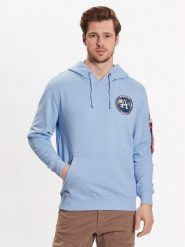 Alpha Industries Bluza Apollo Mission 106338 Niebieski Regular Fit. Niebieskie bluzy Alpha Industries, m, bez wzorów, z bawełny, bez kaptura. Za 469.99 zł.