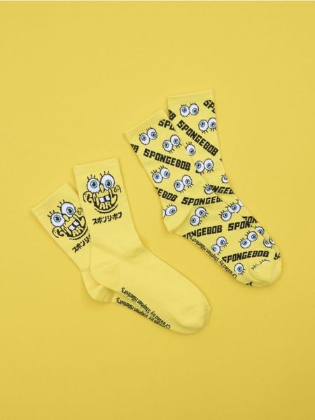 Skarpetki 2 pack SpongeBob - wielobarwny. Skarpety Sinsay, bez wzorów. Za 12.99 zł.