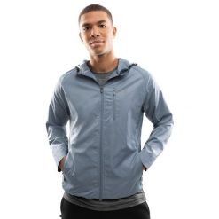 Męska treningowa kurtka wiatrówka Fitness Siroko Evolve. Niebieskie kurtki SIROKO, m, bez wzorów, bez kaptura, na fitness i siłownię. Za 276.00 zł.