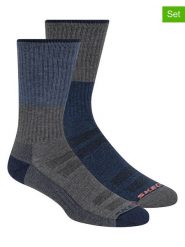 Skechers Skarpety (2 pary) w kolorze niebiesko-szarym rozmiar: 40,5-46. Niebieskie skarpety Skechers, bez wzorów, ze splotem. Za 26.19 zł.