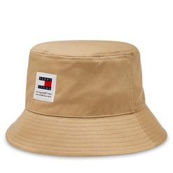 Kapelusz Tommy Jeans. Brązowe kapelusze Tommy Jeans, bez wzorów, z jeansu. Za 119.99 zł.