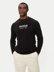 Guess Sweter M4BR11 Z3HA2 Czarny Regular Fit. Czarne swetry rozpinane Guess, m, z aplikacjami, z syntetyku, bez kołnierzyka, bez ramiączek. Za 479.99 zł.
