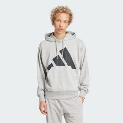 Bluza z kapturem Essentials Big Logo French Terry. Czarne bluzy z kapturem Adidas, xs, bez wzorów, z materiału, z kapturem. W wyprzedaży za 179.25 zł.