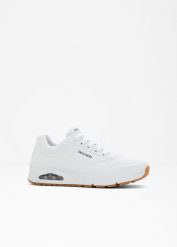 Sneakersy Skechers z pianką memory. Białe buty sportowe casual bonprix, bez wzorów, bez zapięcia. Za 379.99 zł.