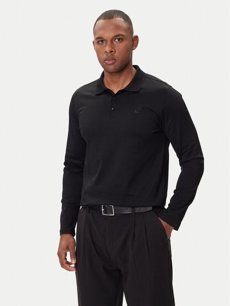 KARL LAGERFELD Polo 745000 554200 Czarny Regular Fit. Czarne koszulki polo KARL LAGERFELD, m, bez wzorów, z bawełny, bez kołnierzyka, bez ramiączek. Za 324.99 zł.