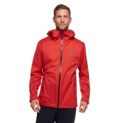 Kurtka przeciwdeszczowa męska STORMLINE STRETCH RAIN SHELL. Czerwone kurtki Black Diamond, m, bez wzorów, bez kaptura. Za 399.99 zł.