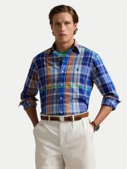 Polo Ralph Lauren Koszula 710960639002 Niebieski Custom Fit. Niebieskie koszule Polo Ralph Lauren, m, bez wzorów, z bawełny, bez kołnierzyka, bez ramiączek. Za 599.99 zł.