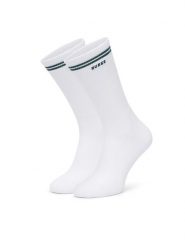 Guess Skarpety długie Z6YZ02 Z1297 Biały. Białe skarpety Guess, z aplikacjami, z bawełny. Za 64.99 zł.