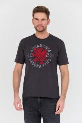AERONAUTICA MILITARE Szary t-shirt M.C. Szare t-shirty Aeronautica Militare, l, bez wzorów, bez kołnierzyka, bez ramiączek. W wyprzedaży za 239.99 zł.