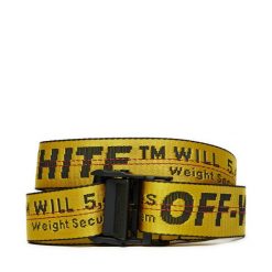 Pasek Męski Off-White. Żółte paski Off-White, bez wzorów. Za 549.99 zł.