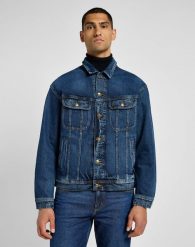 LEE MĘSKA KURTKA JENSOWA RELAXED RIDER JACKET ORCHID BLUE 112355580. Fioletowe kurtki Lee, l, bez wzorów, bez kaptura. Za 259.99 zł.