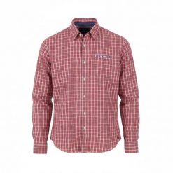 Scotch & Soda męska koszula czerwona w kratę, bawełniana, rozmiar S. Czerwone koszule COACH SOAK, m, bez wzorów, z bawełny, bez kołnierzyka, bez ramiączek. Za 267.99 zł.