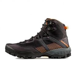 Buty trekkingowe męskie Mammut Ducan Ii High Gtx. Czarne buty trekkingowe Mammut, bez wzorów, z materiału, za kostkę, bez zapięcia. Za 719.56 zł.