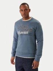 Jack & Jones Bluza Elogo 12288925 Niebieski Regular Fit. Niebieskie bluzy Jack & Jones, m, bez wzorów, z bawełny, bez kaptura. Za 119.99 zł.