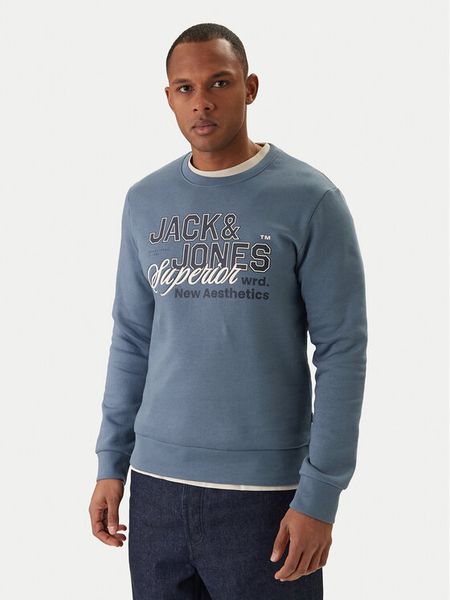 Jack & Jones Bluza Elogo 12288925 Niebieski Regular Fit. Niebieskie bluzy Jack & Jones, m, bez wzorów, z bawełny, bez kaptura. Za 109.99 zł.