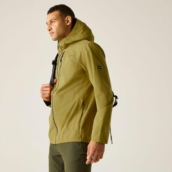 Męska wodoodporna kurtka z kapturem Radler. Żółte kurtki Regatta, m, bez wzorów, z materiału, z kapturem. W wyprzedaży za 379.99 zł.