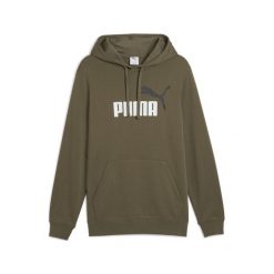 Męska bluza z kapturem Essentials z dwukolorowym logo No. 1 PUMA Loden Green. Zielone bluzy z kapturem Puma, m, bez wzorów, z gumy, z kapturem. Za 195.00 zł.