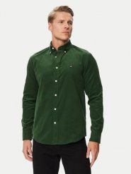 Tommy Hilfiger Koszula Solid MW0MW40486 Zielony ciemny Regular Fit. Zielone koszule Tommy Hilfiger, m, bez wzorów, z bawełny, bez kołnierzyka, bez ramiączek. Za 409.99 zł.